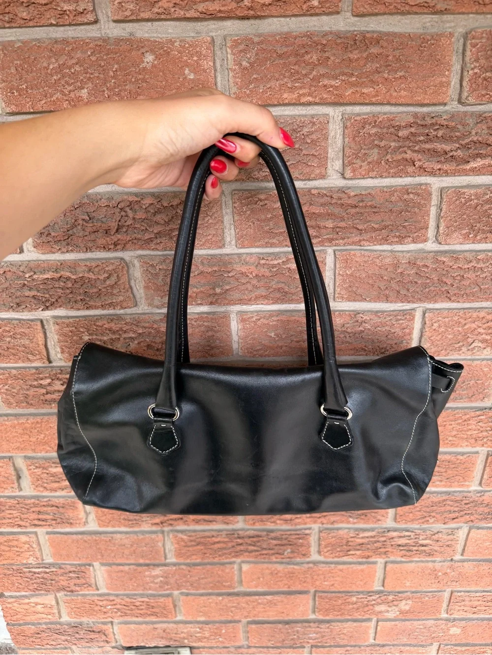 Prada Black Leather Satchel with Silver Hardware - Picture 3 of 7